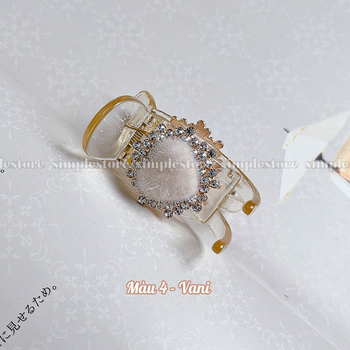 A205 - Càng cua Windy haircaught with sweet heart and rhinestone