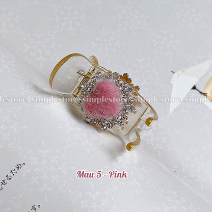 A205 - Càng cua Windy haircaught with sweet heart and rhinestone