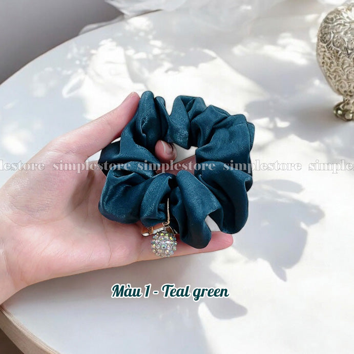 A206 - Dây buộc Amelie elegant silk hair rope with Korea ball rhinestone