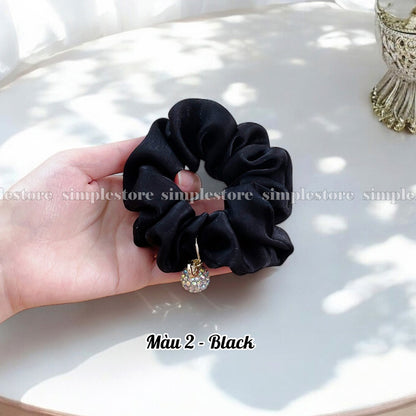 A206 - Dây buộc Amelie elegant silk hair rope with Korea ball rhinestone