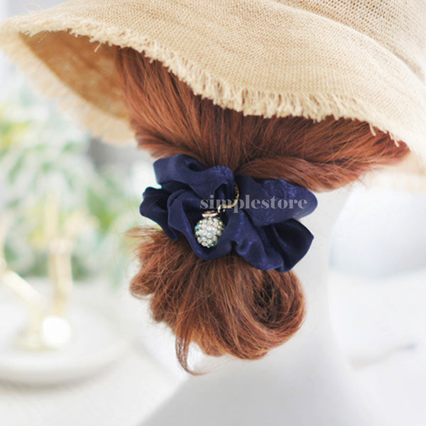 A206 - Dây buộc Amelie elegant silk hair rope with Korea ball rhinestone