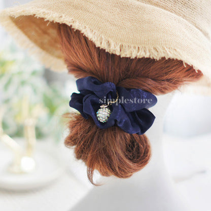 A206 - Dây buộc Amelie elegant silk hair rope with Korea ball rhinestone