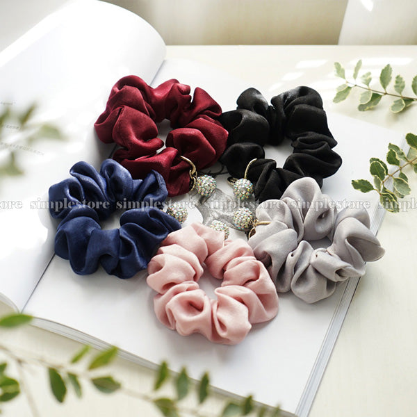 A206 - Dây buộc Amelie elegant silk hair rope with Korea ball rhinestone