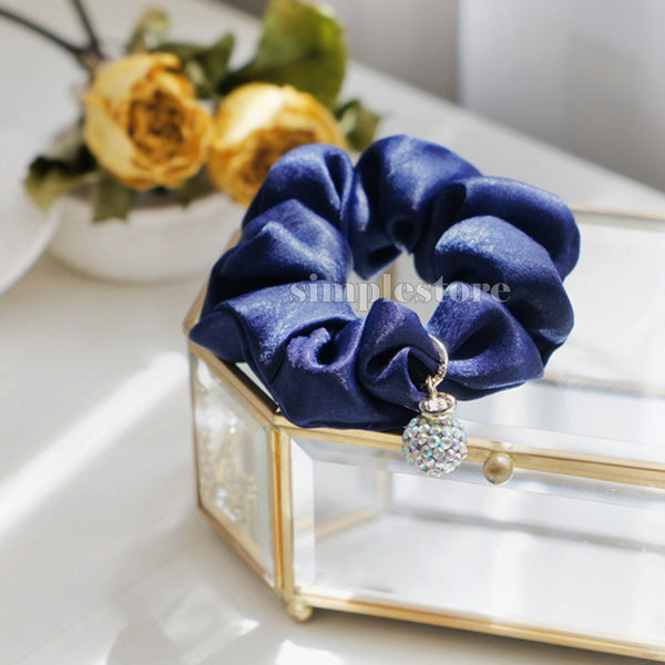 A206 - Dây buộc Amelie elegant silk hair rope with Korea ball rhinestone