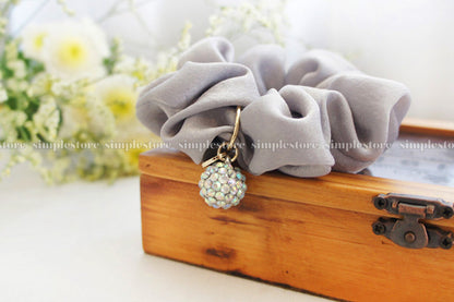 A206 - Dây buộc Amelie elegant silk hair rope with Korea ball rhinestone