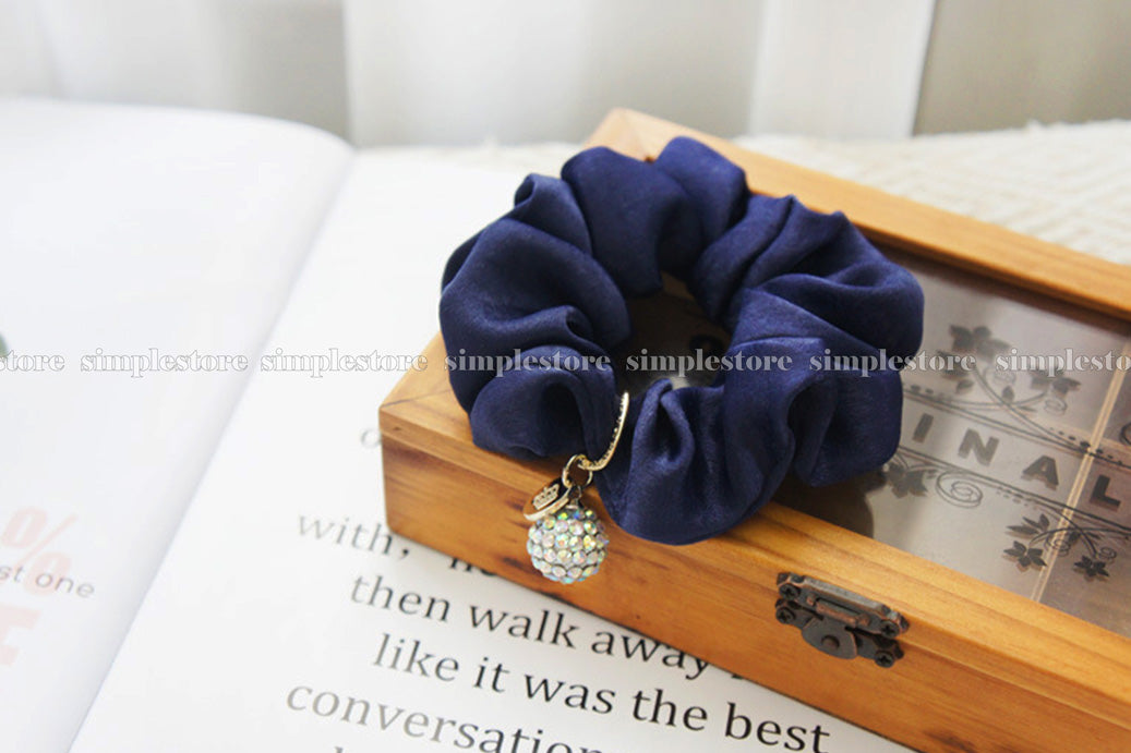 A206 - Dây buộc Amelie elegant silk hair rope with Korea ball rhinestone